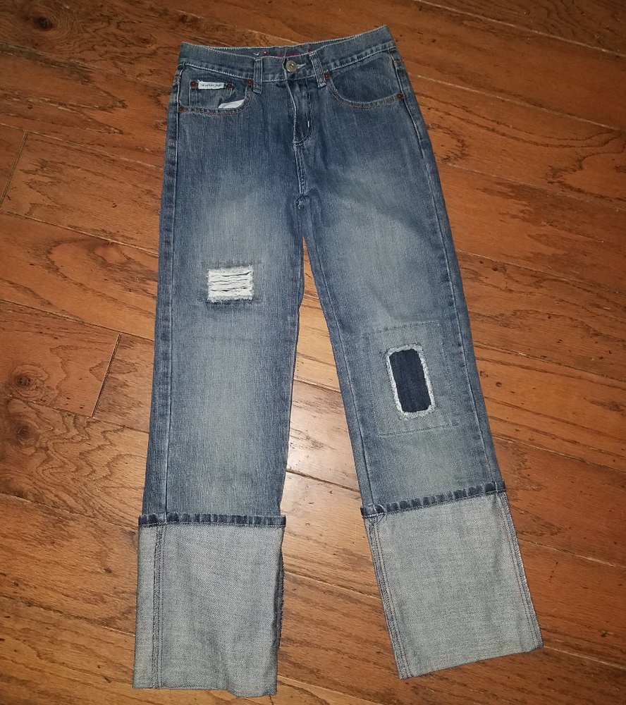 New Calvin klein girls 12 high folded cuff jeans